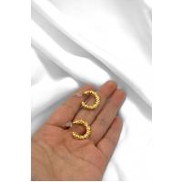 Kadın Gold Renkli Küçük Dorika Sarmal Şık Küpe