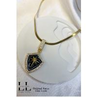 Kadın Gold Siyah Mineli İtalyan Ezme Küçük Kuzey Yıldızı Kolye 002