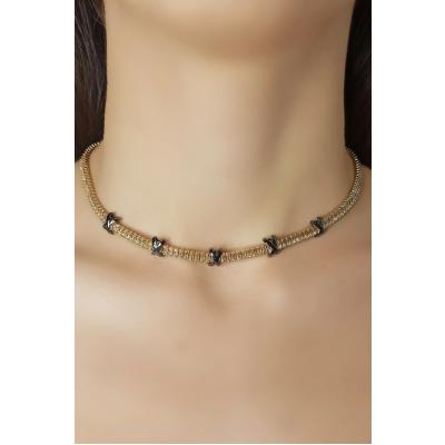 Kadın Gold Zirkon Taşlı X Figürlü Kolye