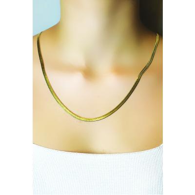 Kadın Kararmayan Gold Renkli Italyan Ezme Küçük 45 5 Cm Şık Çelik Kolye