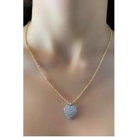 Kadın Zirkon Taşlı Gold Zincir Gümüş Renk Çelik Kalp Şık Kolye