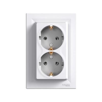 Schneider Electric Asfora Beyaz İkili Topraklı Priz