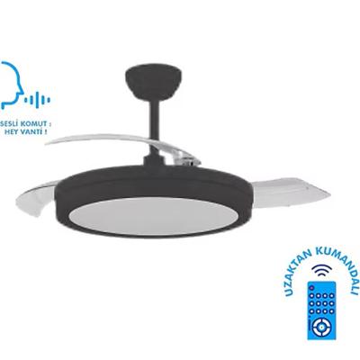 Vanti KCF306 Smart Aydınlatmalı Uzaktan Kumandalı Tavan Vantilatörü - Siyah