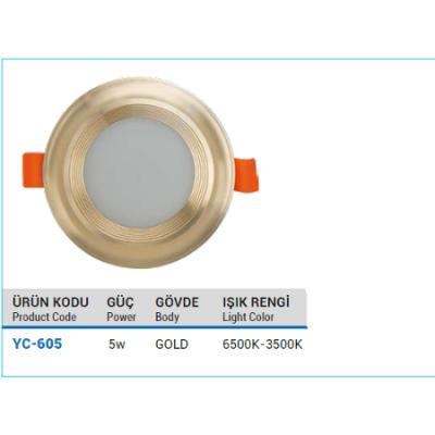 YCL Yc-605 Smd Led Spot Gold Kasa 5W