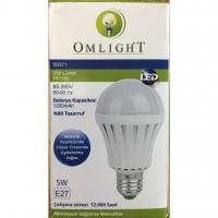 Omlight ( 3 Adet Paket halinde) Şarjlı Led Ampül Beyaz Işık 6400K 5W