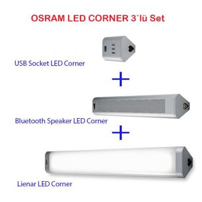 Osram LED Corner SET (TEZGAH ÜSTÜ ARMATÜR+BLUETOOTH HOPARLÖR+USB)