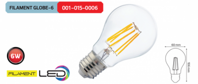 Horoz 6 Watt E-27 Filament Rustik Led Ampul