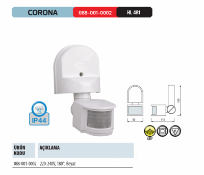 Horoz Corona Duvar Sensör 180 Derece