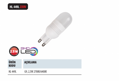 Horoz HL449L G9 Led Ampul 2,5W 80 Lümen 220V