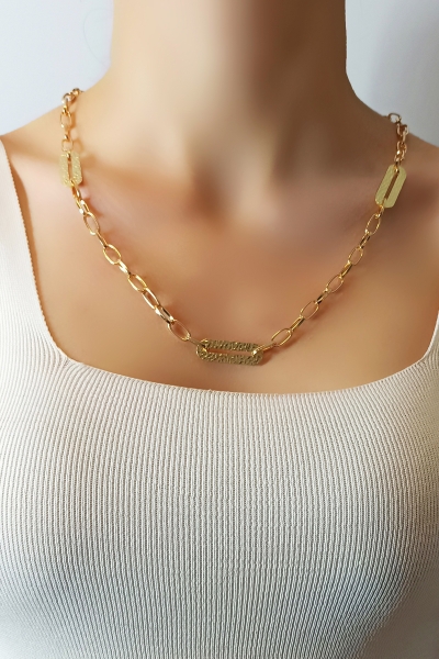 Kadın Gold Yeni Tasarım Şık Kolye