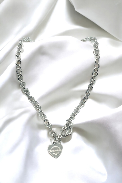 Kadın Tiffany & Co. Newyork Kilit Gümüş Renk Kolye