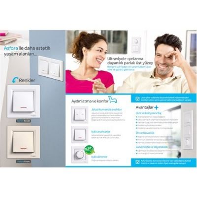 Schneider Electric Asfora Topraklı Priz Beyaz Çerçeveli