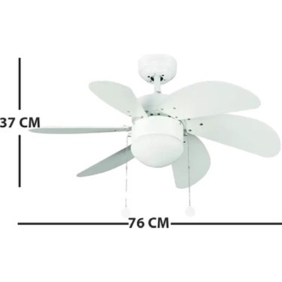 Vanti KCF281 60W Beyaz Ahşap Desenli Aydınlatmalı Tavan Vantilatörü